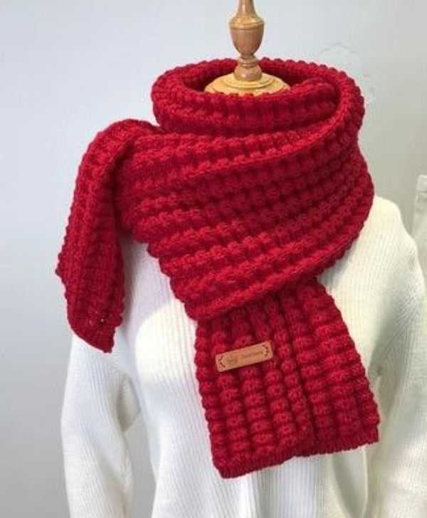 La boutique du chapeau Écharpe Rouge / 196 x 41 cm écharpe d'hiver mode femmes longues écharpes vintage