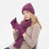 La boutique du chapeau Ensemble bonnet et écharpe en laine tricotée