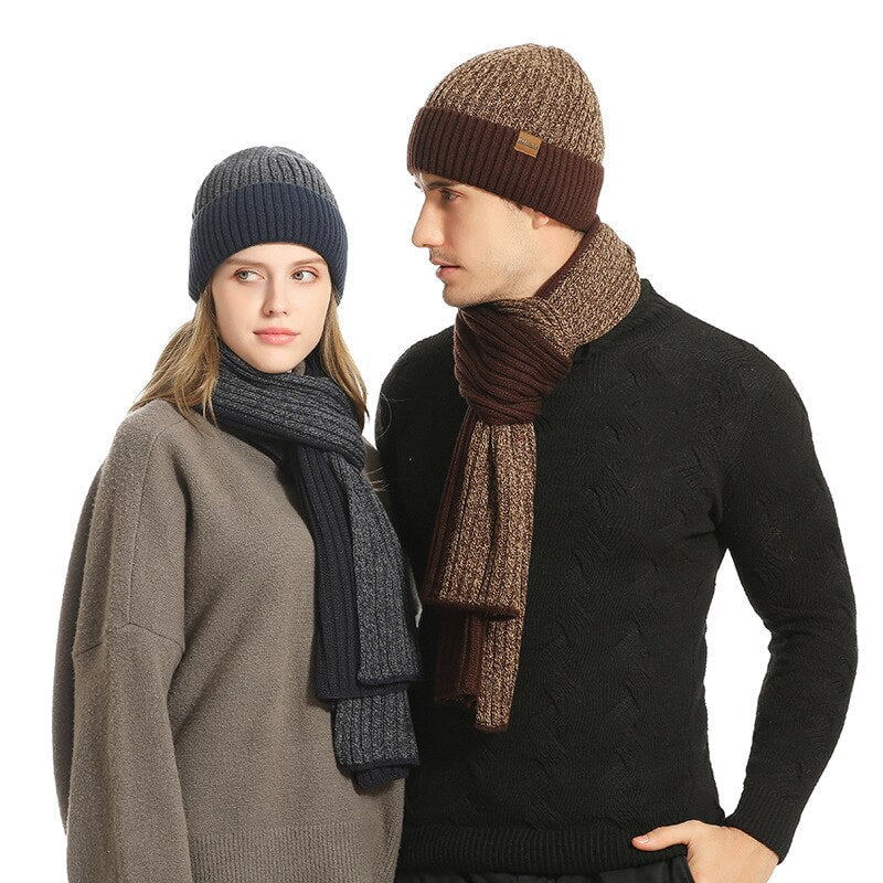La boutique du chapeau Ensemble bonnet gants et écharpe en laine