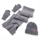 La boutique du chapeau Gris Ensemble bonnet et écharpe en laine tricotée