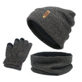 La boutique du chapeau Gris foncé Bonnet écharpe gants en coton