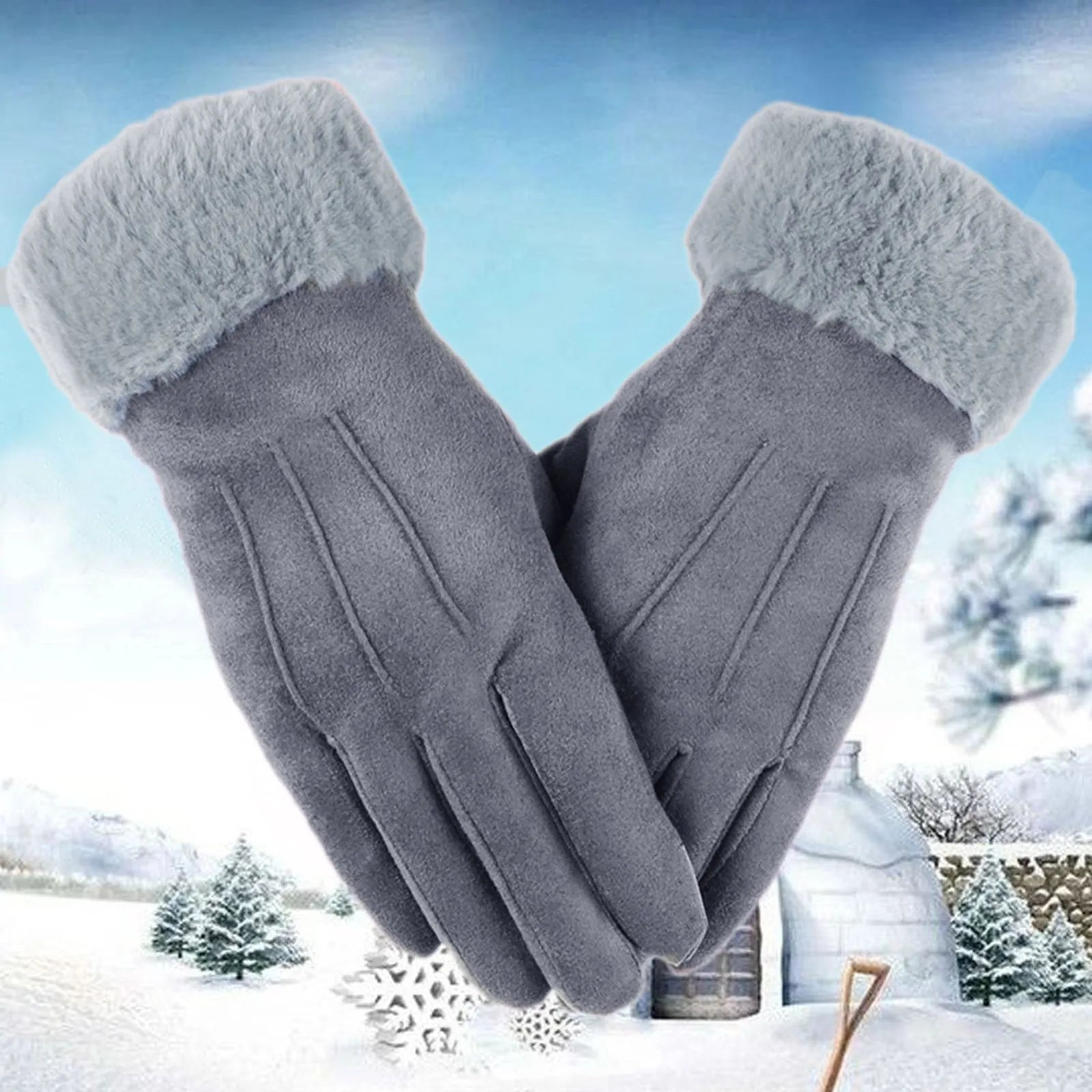 La boutique du chapeau Gris / Taille unique Gants chauds tactiles pour femmes