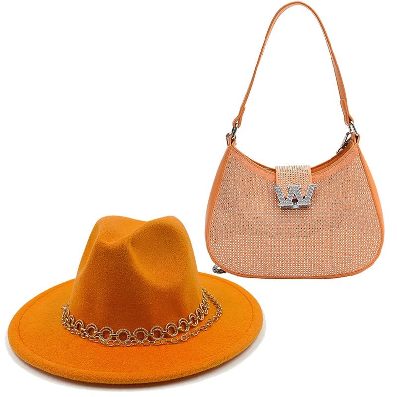 La boutique du chapeau Jaune / size 55-58CM Chapeau Fedora avec grand sac