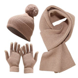 La boutique du chapeau Khaki Ensemble  gants et écharpes, bonnet en laine épaisse