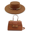 La boutique du chapeau Marron / 55-58CM Chapeau Fedora et sac