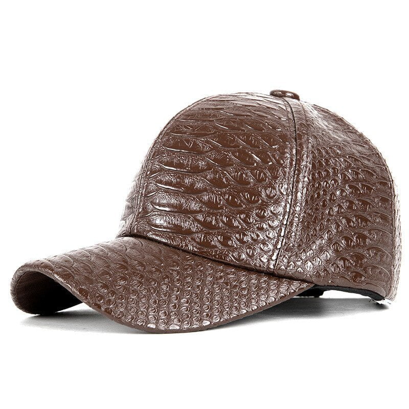La boutique du chapeau Marron Casquette en cuir haute qualité