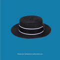 La boutique du chapeau Noir 2 / M 56-58cm Canotier femme