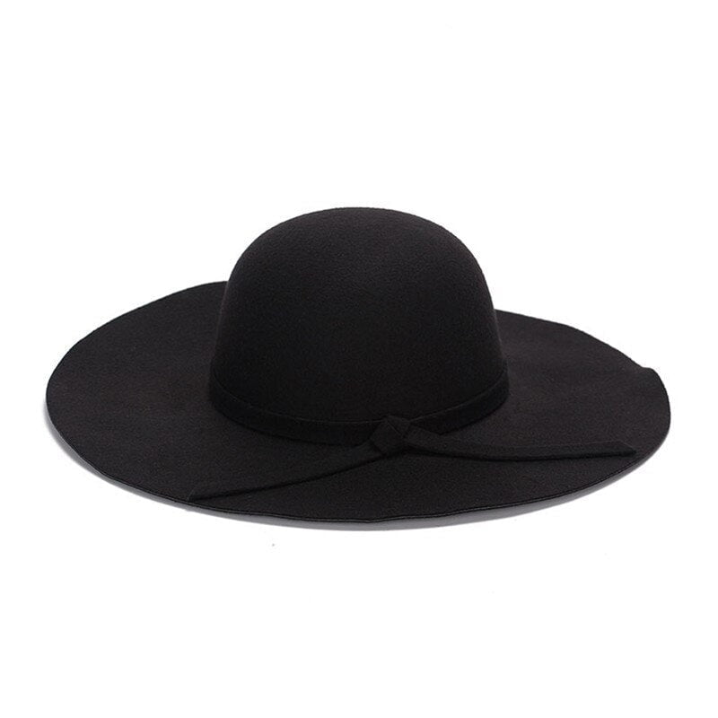La boutique du chapeau Noir / 55/57cm Chapeau en laine avec nœud papillon