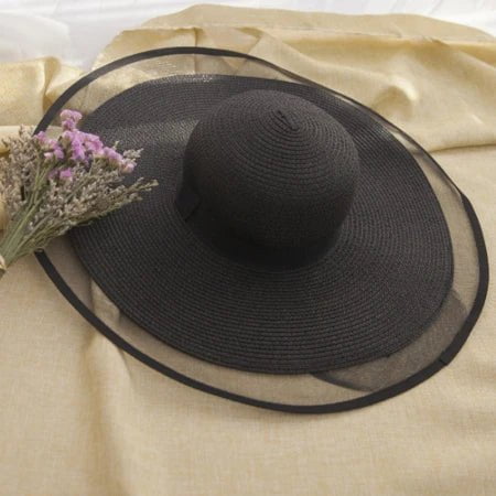 La boutique du chapeau Noir / 56-58cm Chapeau de soleil à large bord