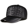 La boutique du chapeau Noir / Adjustable Casquette en cuir de vachette