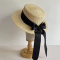 La boutique du chapeau Noir Canotier avec ruban et nœud