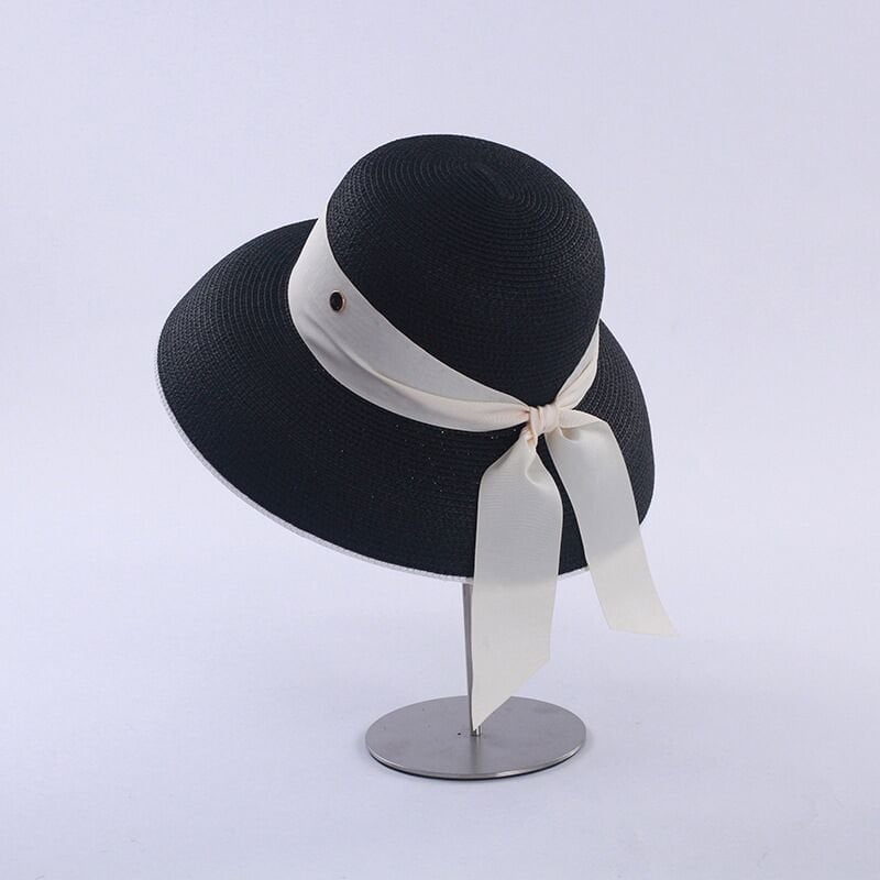 La boutique du chapeau Noir Chapeau de paille rétro français