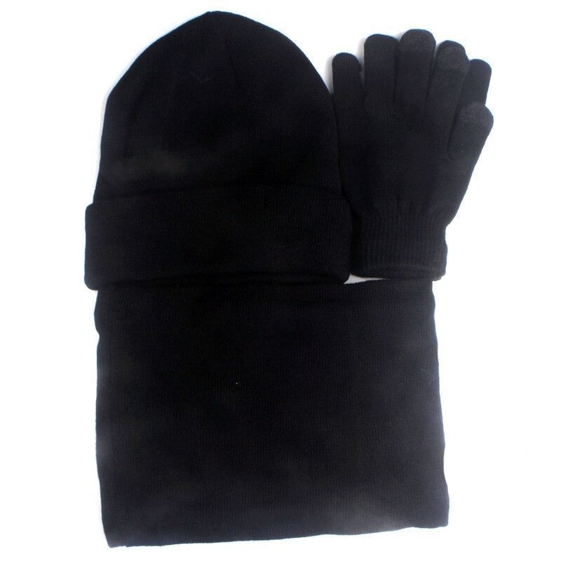 La boutique du chapeau Noir Ensemble gants et écharpe pour fille