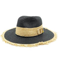 La boutique du chapeau Noir / M55-58cm Chapeau de paille pour femme