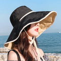 La boutique du chapeau Noir / Taille unique Chapeau de plage à grand bord