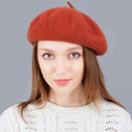La boutique du chapeau Orange / 56cm to 58cm Béret en laine de couleur unie