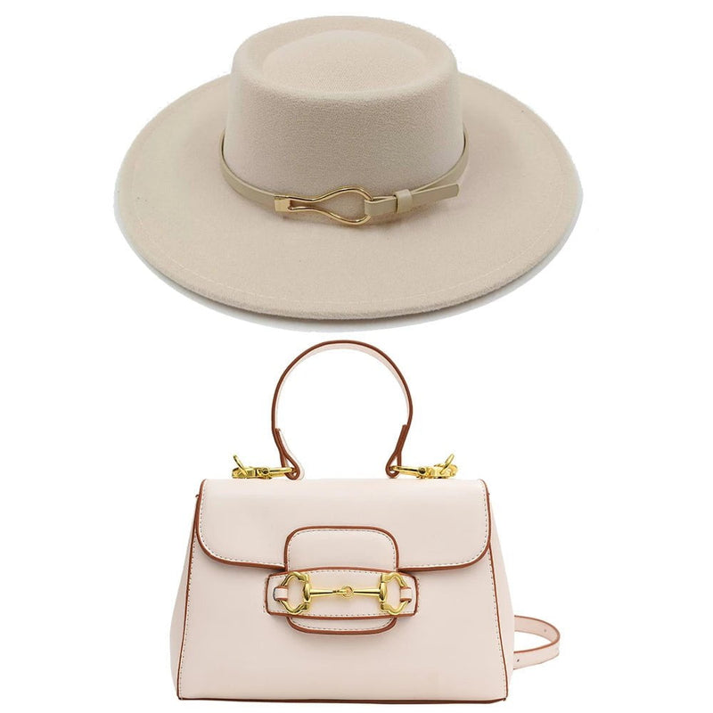 La boutique du chapeau Rose / 55-58CM Chapeau Fedora et sac