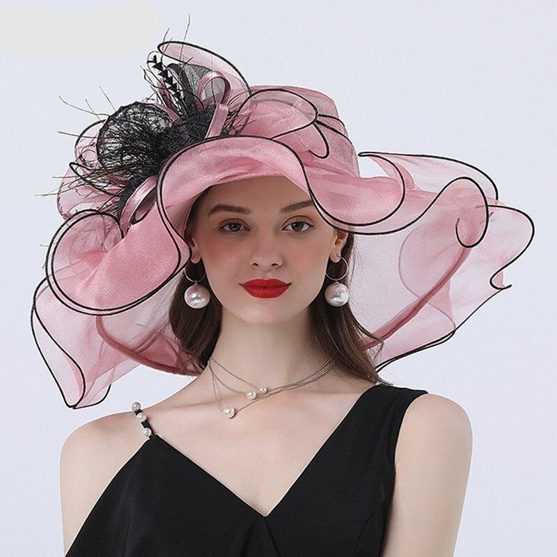 La boutique du chapeau Rose Chapeau Feutré De Mariage