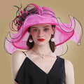 La boutique du chapeau Rose / M (56-58CM) chapeaux Fedora à grand bord en Organza