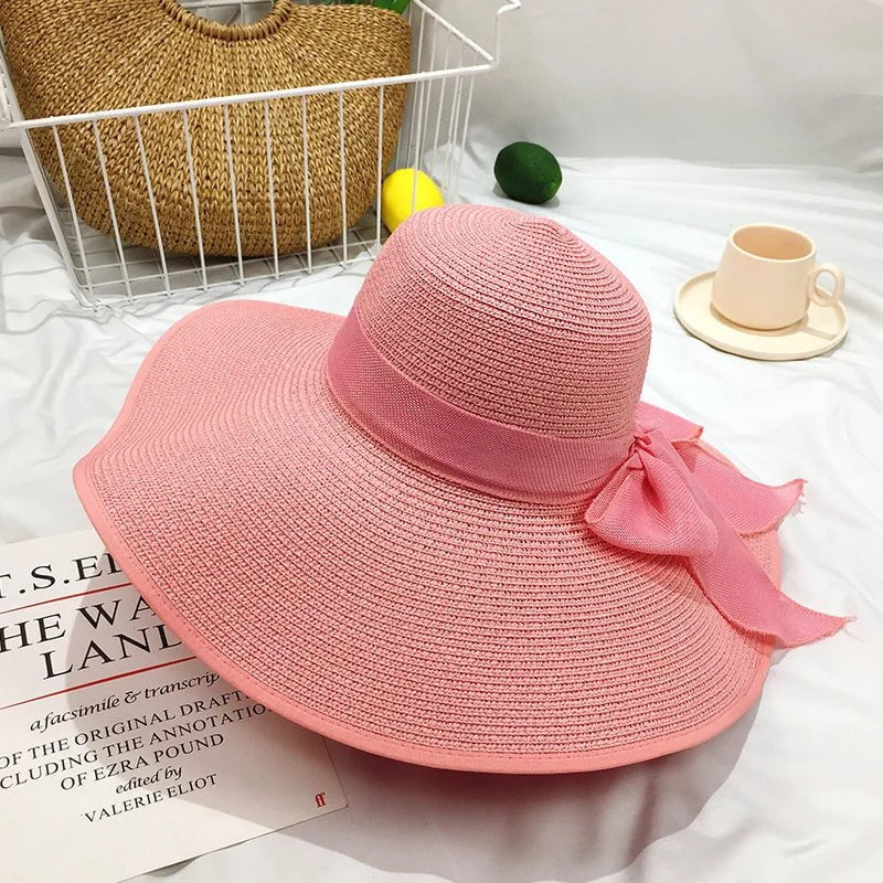 La boutique du chapeau Rose / M55-58cm Grand chapeau de soleil