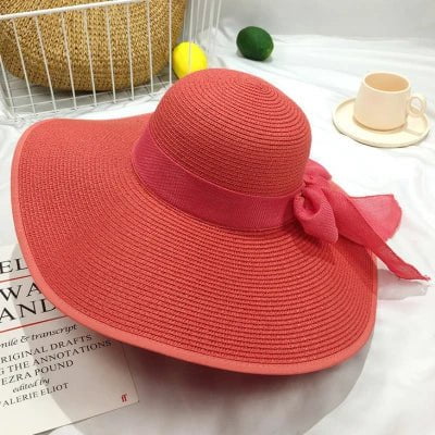 La boutique du chapeau Rose melon Chapeau de paille pour femme