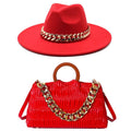 La boutique du chapeau Rouge / 55-58CM Ensemble chapeau et sac