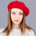 La boutique du chapeau Rouge / 56cm to 58cm Béret en laine de couleur unie