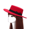 La boutique du chapeau Rouge Chapeau en laine à bord large