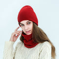 La boutique du chapeau Rouge Ensemble chapeau et écharpe en laine douce