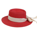 La boutique du chapeau Rouge / M55-58cm Chapeau de plage avec ruban