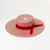 La boutique du chapeau style 1 Chapeau de paille tissé à rayures rouges