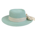 La boutique du chapeau Turquoise / M55-58cm Chapeau de plage avec ruban