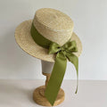 La boutique du chapeau Vert Canotier avec ruban et nœud