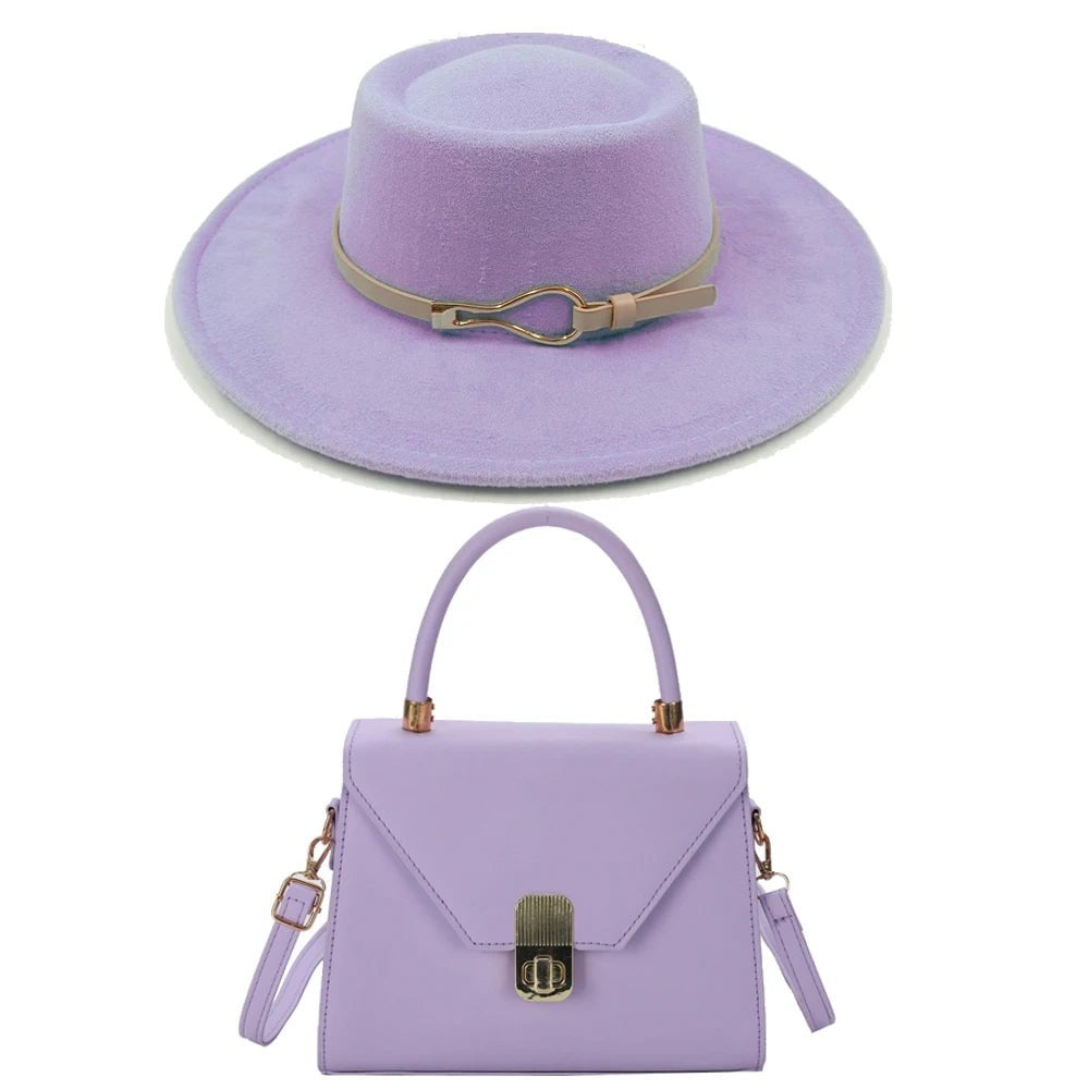 La boutique du chapeau Violet / 55-58CM Chapeau Fedora et sac
