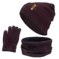 La boutique du chapeau Violet/noir Bonnet écharpe gants en coton