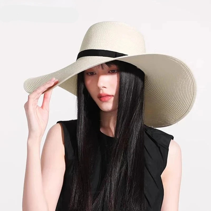 La boutique du chapeau White Chapeau de plage pliable