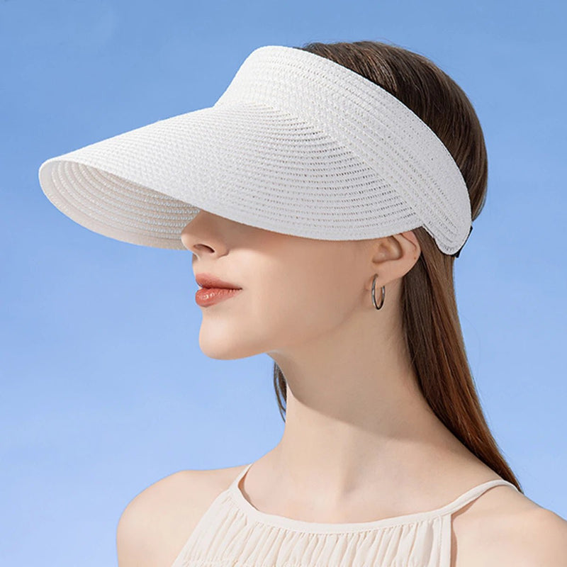 La boutique du chapeau White / One Size Chapeau visière réglable à large bord