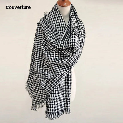 Longue écharpe de Couverture - Noir/blanc - | La boutique du chapeau