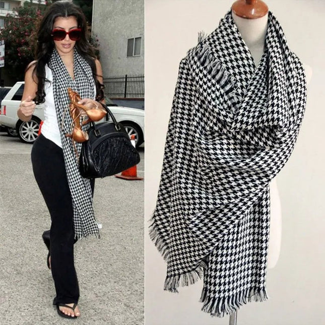 Longue écharpe de Couverture - Noir/blanc - | La boutique du chapeau