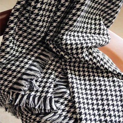 Longue écharpe de Couverture - Noir/blanc - | La boutique du chapeau