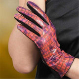 Multi-tendance Gants Orange / S Gants En Cuir Véritable pour Femmes