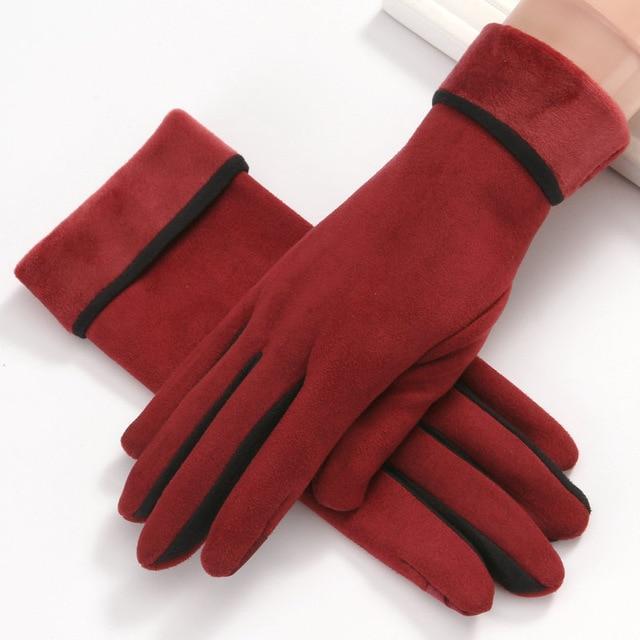 Multi-tendance gants tactile E28 Rouge Gant mitaines mode élégante dames écran tactile
