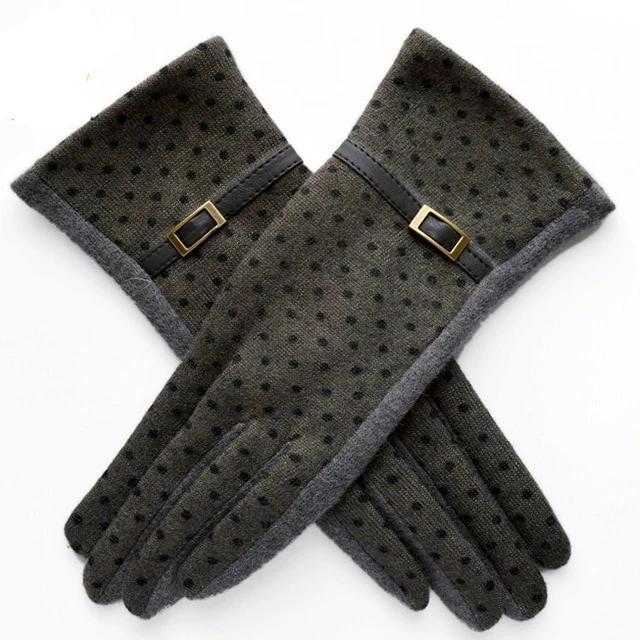 Multi-tendance gants tactile Gris Gants à la mode hiver femmes épais cachemire