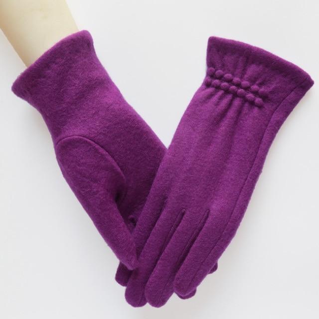 Multi-tendance gants tactile Violet Gants de laine doux élégant chaud écran tactile