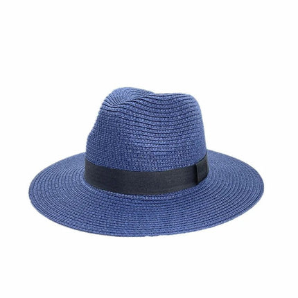 Panama classique avec ruban noir - Bleu - M (56 - 58cm) | La boutique du chapeau