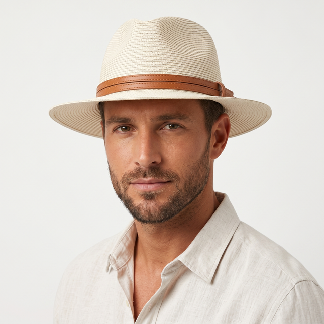 Chapeau panama unisexe paille souple