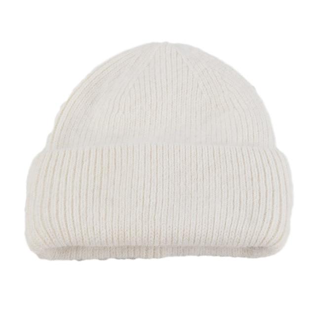 Paris-Chapeau bonnet Blanc / 54cm-60cm Bonnet en fourrure de lapin