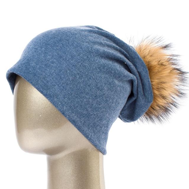 Paris-Chapeau bonnet Bleu B Bonnet et pompon multi-couleur