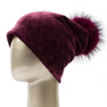 Paris-Chapeau bonnet Bordeaux B Bonnet en velours très doux et confortable