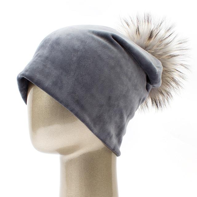 Paris-Chapeau bonnet Gris B Bonnet en velours très doux et confortable